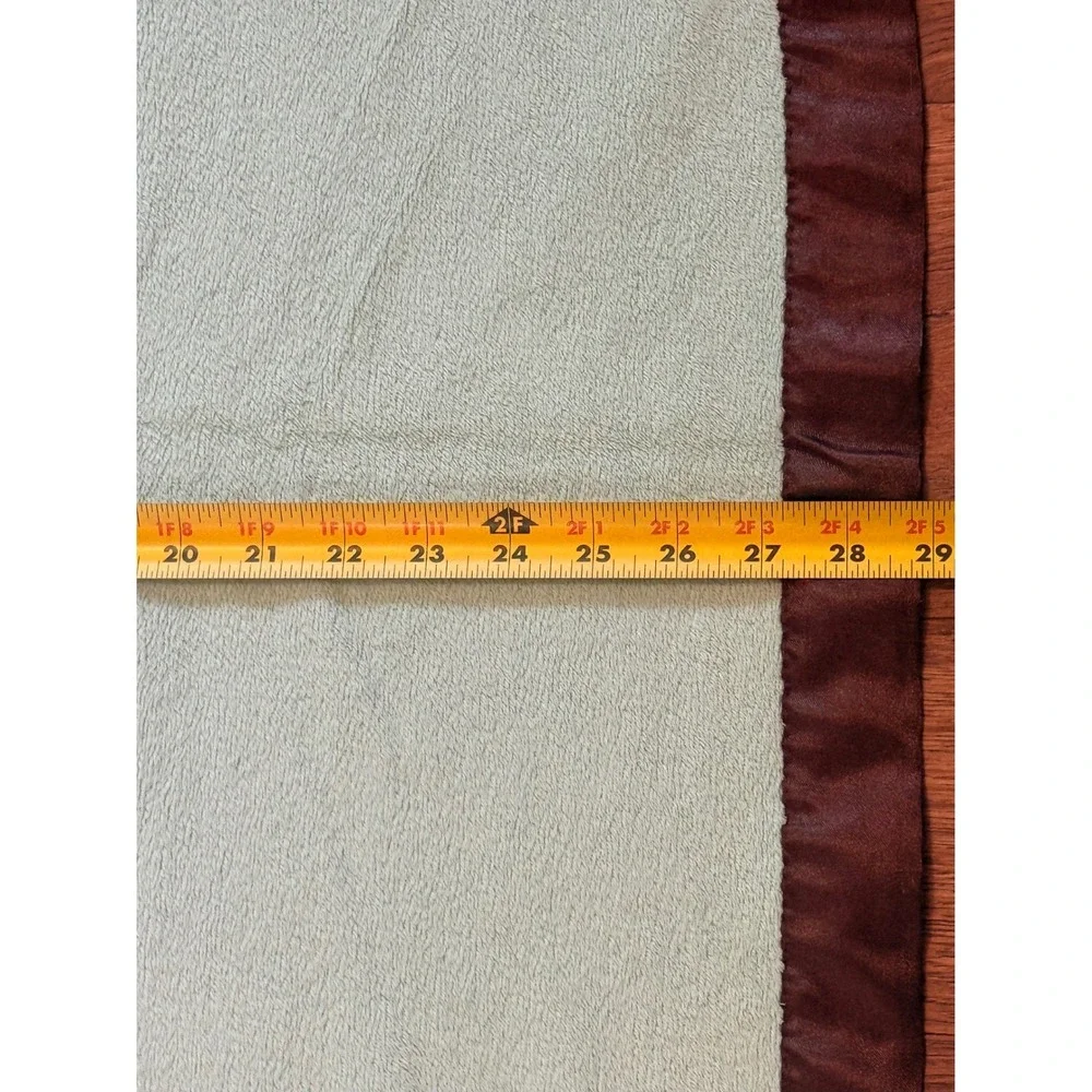 Carters Going Bananas Monkey Baby Blanket Sage Green Brown Satin  Trim 29x38